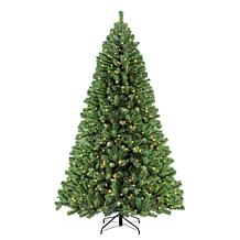 Puleo 7.5 ft. Noble Fir Artificial Christmas Tree w/600 Clear Lights