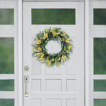 Puleo International 30" Artificial Poppy Floral Spring Wreath