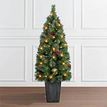 Puleo International 4' Potted Cascade Pine Tree with Plastic Pot