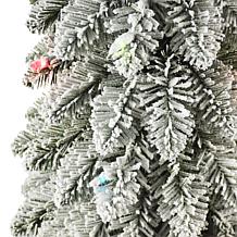 Puleo International 4' Pre-lit Multicolor Flocked Alpine Pencil Tree 