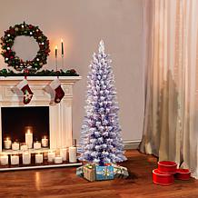 Puleo International 4.5' 100-Light Artificial Christmas Tree, Purple