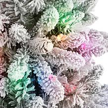 Puleo International 4.5' Pre-lit Flocked Bennington Fir Tree