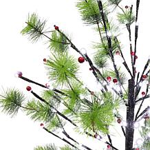 Puleo International 5' Red Berry Led  Tree w/200 White Twinkle Light