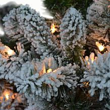 Puleo International 6' Pre-lit Flocked Virginia Pine Tree