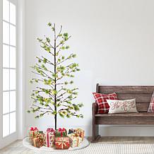 Puleo International 6' Red Berry Led  Tree w/240 White Twinkle Light