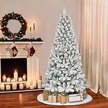 Puleo International 6.5 ft. Flocked Virginia Pine Tree, 787 tips