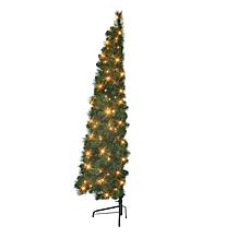 Puleo International 6.5 ft. Pre-lit Wall Half Tree, Clear Lights