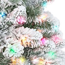 Puleo International 6.5' Pre-lit Multicolor Flocked Virginia Pine Tree