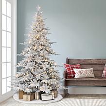 Puleo International 7' Pre-lit Flocked Utah Fir Tree, 500 LED Lights