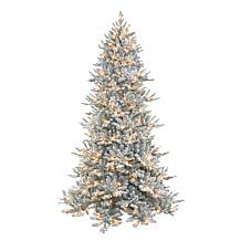 Puleo International 7.5' Pre-lit Flocked Royal Douglas Fir Tree