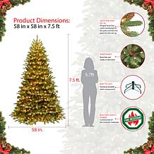 Puleo International 7.5' Pre-Lit Franklin Fir Christmas Tree