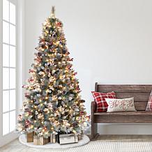 Puleo International 7.5' Pre-Lit Potted Sterling Pine  Christmas Tree