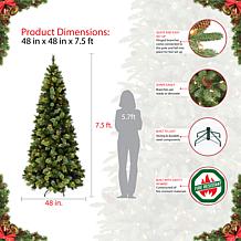 Puleo International 7.5' Pre-lit Slim Portsmouth Artificial Pine Tree