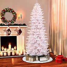 Puleo International 9' Pre-Lit White Slim Fraser Fir  Christmas Tree