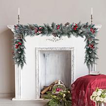 Puleo International 9' Sterling Pine  Garland with Silver Glitter