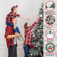 Puleo International Pre-Lit 7.5' Artificial Spruce Tree, Blue/Green
