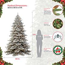 Puleo Intl. 9' Royal Majestic Fraser Fir Flocked Tree with Memory Tips