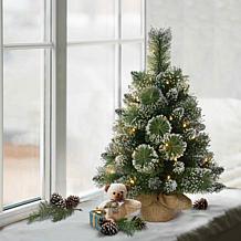 Puleo Intl. Pre-Lit 2' Table Top Artificial Christmas Tree in Tan Sac