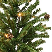Puleo Intl. Pre-Lit 4' Fir Artificial Christmas Tree with Pines Cones