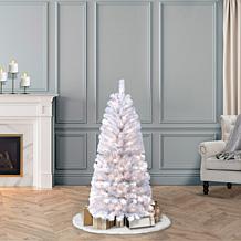 Nearly Natural 5' White Christmas Tree with 150 Clear LED Lights | HSN