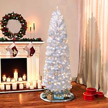Puleo Intl. Pre-Lit 7.5' Northern Fir Artificial Christmas Tree, White