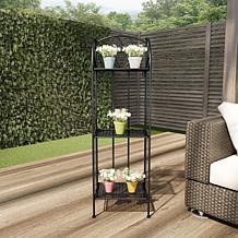 Pure Garden 3-Tier Folding Wrought Iron Plant Stand