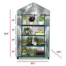 Pure Garden 4-Tier Mini Greenhouse Indoor/Outdoor Portable Shelves