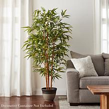 Pure Garden 6' Tall Artificial Bamboo Plant with Natural Trunk