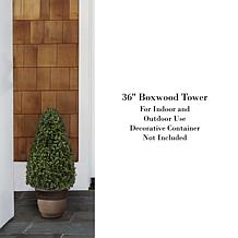 Pure Garden Artificial Boxwood Tower Topiary 36" Faux Plant