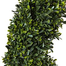 Pure Garden Decorative Realistic Faux Boxwood Spiral Topiary
