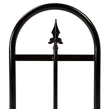 Pure Garden Fireplace Log Rack with Finial Design - Black