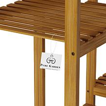Pure Garden Multi-Level Freestanding 9-Shelf Bamboo Plant Stand