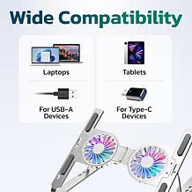 Purely F82 Adjustable Height Foldable Laptop Stand Cooling Pad