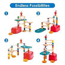 Quadrilla Stack Track Bucket Marble Run 90 Piece Construction Set