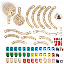 Quadrilla Wooden Marble Run The Cyclone 198 Piece Construction Set