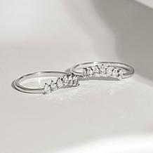 Radiance by Absolute™ 0.7ctw Platinum-Plated Wishbone Ring