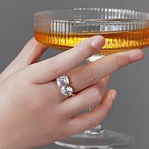 Radiance by Absolute™ 10.27ctw Oval and Emerald Cut Double-Stone Ring