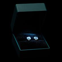 Radiance by Absolute™ 10K Gold 4ctw 100-Facet Princess Stud Earrings