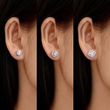Radiance by Absolute™ 11.58ctw Round Halo Stud Earrings 3-piece Set