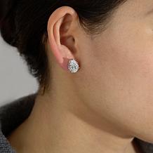 Radiance by Absolute™ 12.53ctw Pear Cut Pavé Gallery Stud Earrings