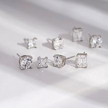 Radiance by Absolute™ 13.78ctw Mixed-Cut Solitaire Earrings 4pc Set