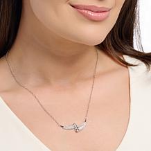 Radiance by Absolute 1.425ctw CZ Round Bypass Pendant Necklace