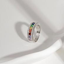 Radiance by Absolute™ 1.55ctw Semi-Eternity Rainbow Ring