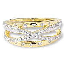 Radiance by Absolute™ 2-Tone Crisscross CZ Ring