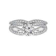 Radiance by Absolute™ 2.36ctw Twist-Shank Solitaire Ring 2-piece Set