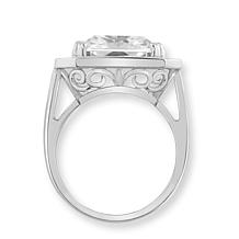 Radiance by Absolute™ 23ctw Simulated Diamond Emerald Cut Halo Ring