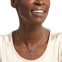 Radiance by Absolute™ 2.50ctw Platinum-Plated Cross Necklace