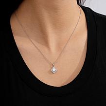 Radiance by Absolute™ 2.63ctw Round Stone Square Pendant and Earrings