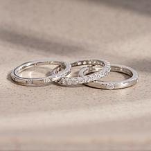 Radiance by Absolute™ 2.78ctw Stacking Eternity Ring Boxed 3-piece Set