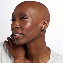 Radiance by Absolute™ 2.95ctw 1.25" Bamboo Hoop Earrings